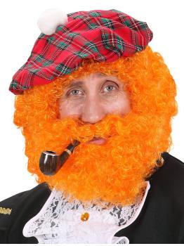 Peruca Escocesa e Barba Laranja