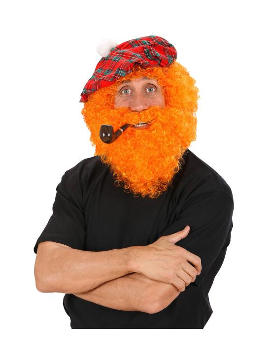 Peruca Escocesa e Barba Laranja