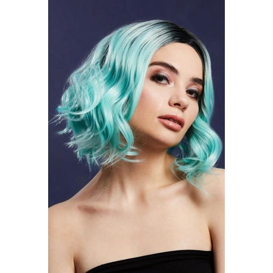 Peruca Fever Kourtney, mistura de dois tons, verde água