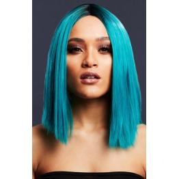 Peruca Fever Kylie, mistura de dois tons, azul-esverdeado