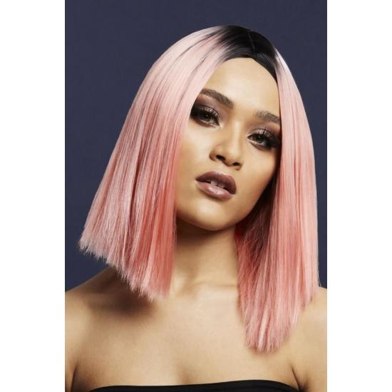 Peruca Fever Kylie, mistura de dois tons, rosa coral