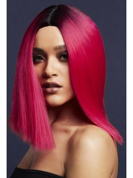 Peruca Fever Kylie, mistura de dois tons, rosa magenta
