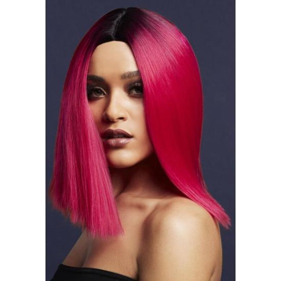Peruca Fever Kylie, mistura de dois tons, rosa magenta