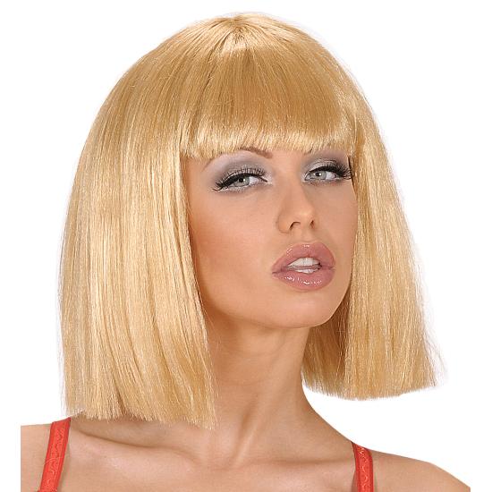 Peruca de franja lisa de showgirl