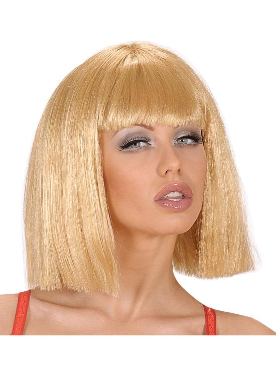 Peruca de franja lisa de showgirl