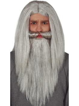 Peruca Gandalf, o Cinzento para adulto
