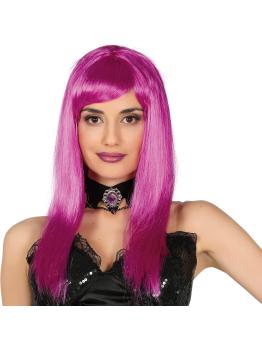 Peruca Lilás para Fantasias – Peruca Longa Lilás Fantasia
