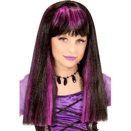 Peruca Violeta de Halloween para Menina