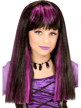 Peruca Violeta de Halloween para Menina