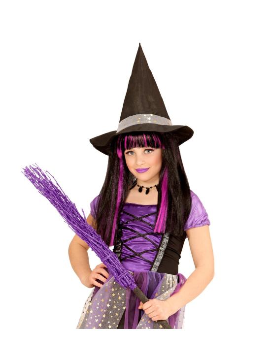 Peruca Violeta de Halloween para Menina