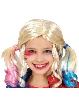 Peruca económica Harley Joker para menina