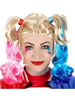 Peruca de vilão Harley Joker