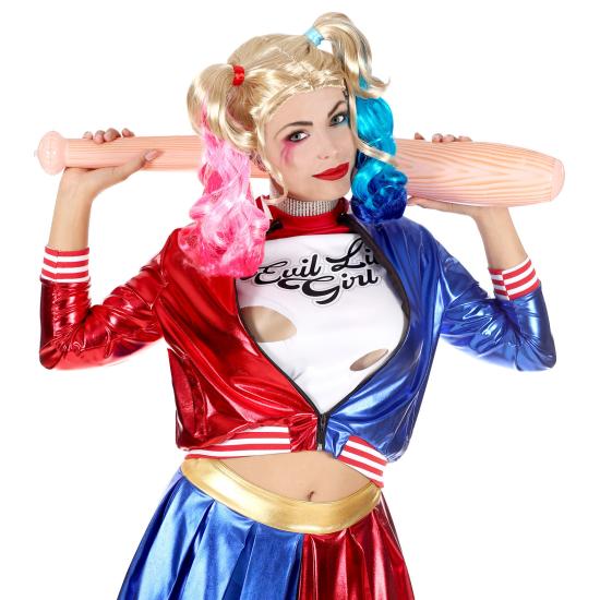 Peruca de vilão Harley Joker