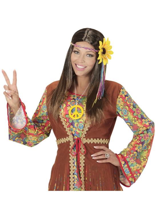 Peluca Hippie con Girasol mujer