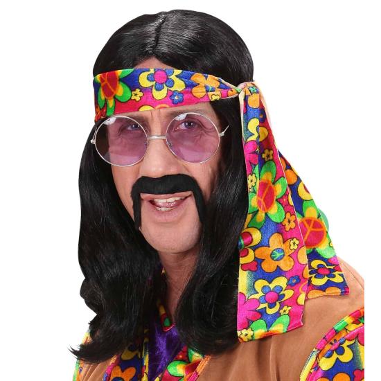 Peruca Hippie Flower Power para fantasias