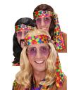 Peruca Hippie Flower Power para fantasias