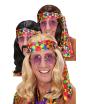Peruca Hippie Flower Power para fantasias