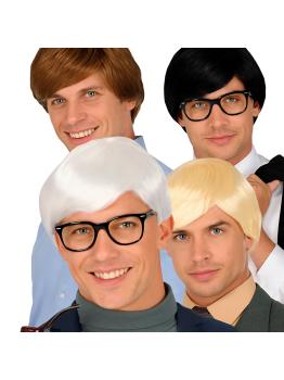 Peruca estilo intelectual retrô masculina – 4 cores disponíveis
