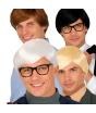 Peruca estilo intelectual retrô masculina – 4 cores disponíveis