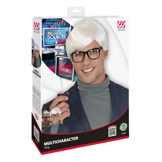 Peruca estilo intelectual retrô masculina – 4 cores disponíveis