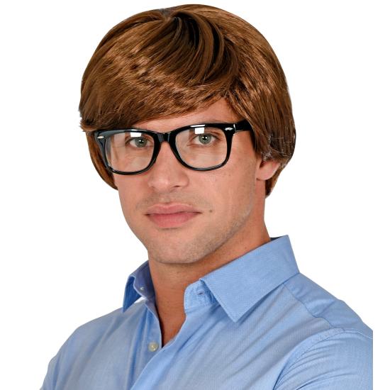 Peruca estilo intelectual retrô masculina – 4 cores disponíveis