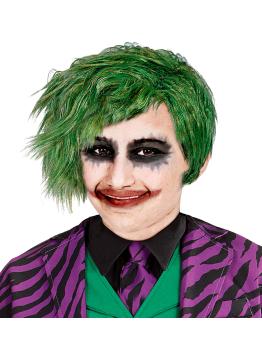 Peruca infantil estilo Coringa verde - acessório para fantasia de Batman
