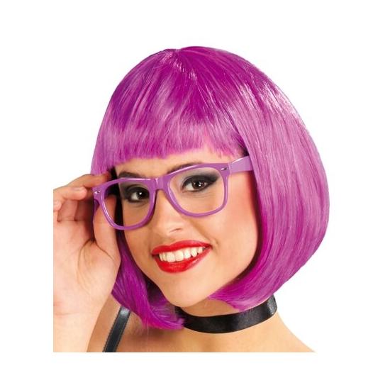 Peruca de cabelo lilás médio