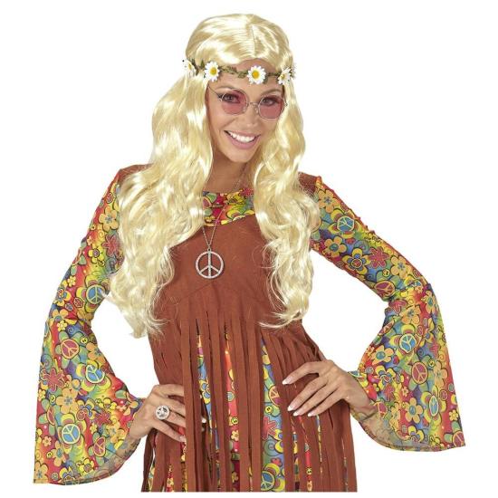 Peruca de flores loira medieval ou hippie Peruca de flores loira medieval ou hippie