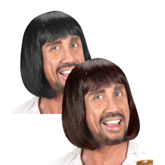 Peruca Medieval Masculina marrom ou preta Peruca Medieval Masculina marrom ou preta