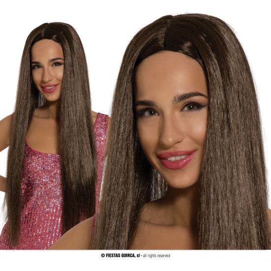 Peruca de cabelo castanho comprido Peruca de cabelo castanho comprido