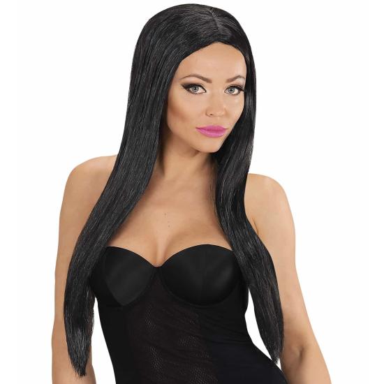 Peruca de fantasia de juba preta