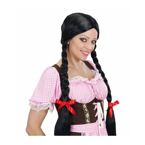 Peruca dirndl preta com tranças