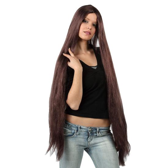 Peruca castanha extra longa. Peruca castanha extra longa.