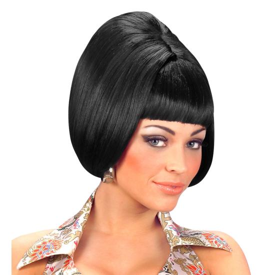 Peruca feminina preta dos anos 70 Peruca feminina preta dos anos 70