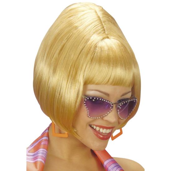 Peruca loira feminina dos anos 70