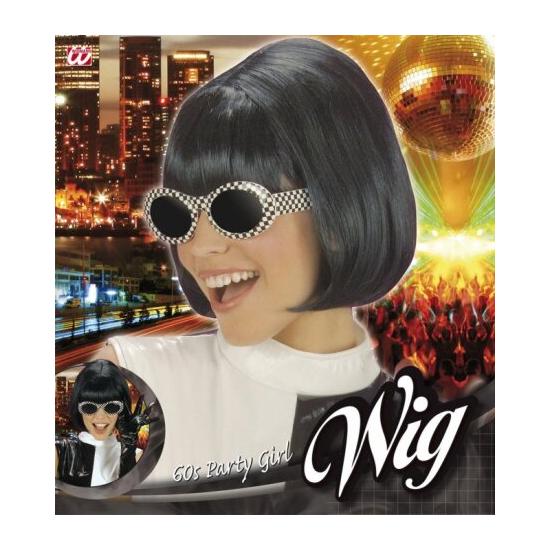 Peruca feminina preta dos anos 70 Peruca feminina preta dos anos 70