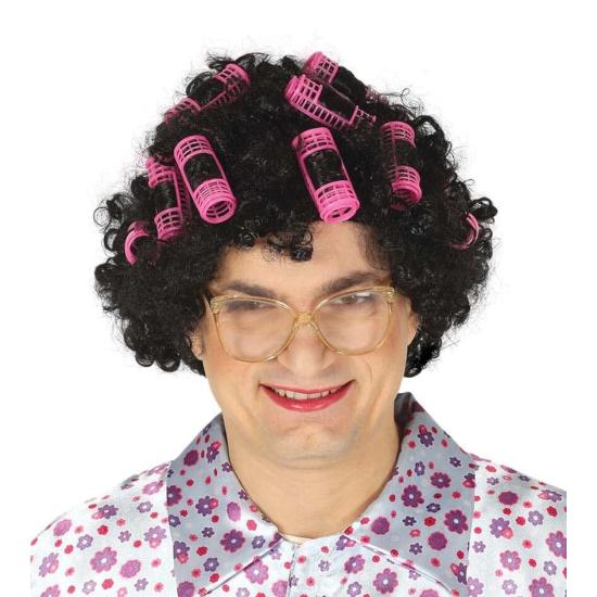 Peruca Preta Maruja Cachos com Rolos Peruca Preta Maruja Cachos com Rolos