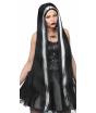 Peruca extra longa preta e branca de Halloween