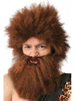 Peruca de barba de náufrago ou homem das cavernas