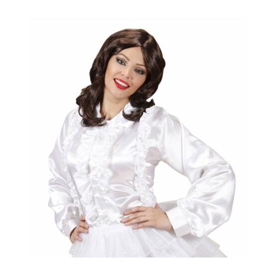 Peruca Cantora Abba Marrom dos anos 70 Peruca Cantora Abba Marrom dos anos 70