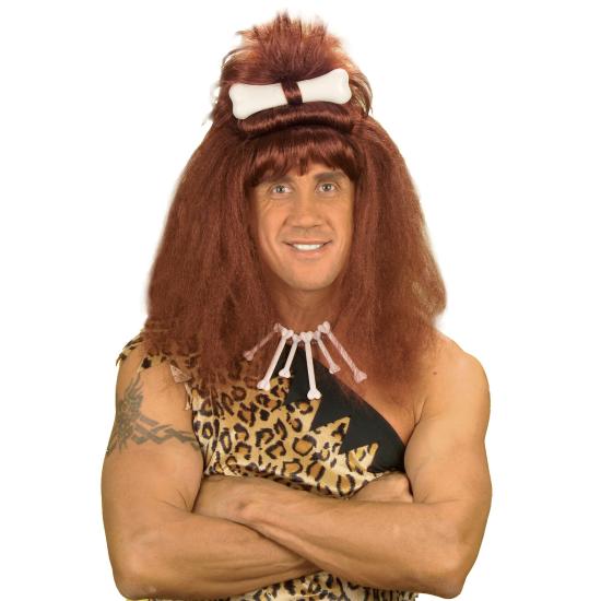 Peruca unissex de fantasia de homem das cavernas Peruca unissex de fantasia de homem das cavernas