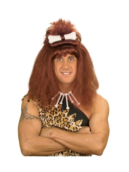 Peruca unissex de fantasia de homem das cavernas