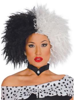 Peruca de fantasia Cruella de Vill 101 Dálmatas