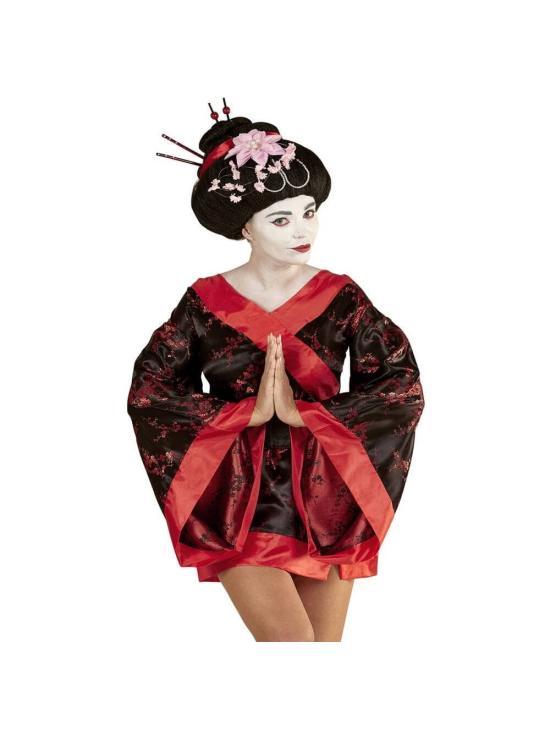 Peruca de fantasia de gueixa de luxo.