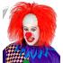 Peruca de palhaço careca com cabelo ruivo - Fantasia de palhaço de circo e terror