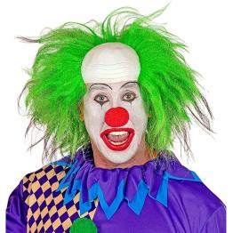 Peruca de palhaço careca com cabelo verde - Fantasia de palhaço de circo e terror