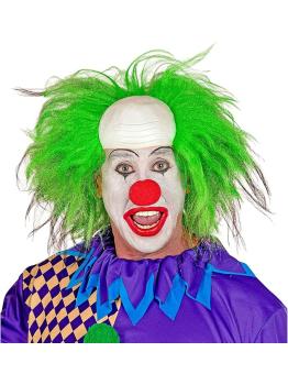 Peruca de palhaço careca com cabelo verde - Fantasia de palhaço de circo e terror