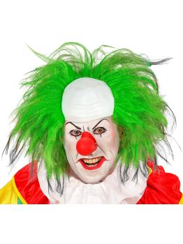 Peruca de palhaço careca com cabelo verde - Fantasia de palhaço de circo e terror