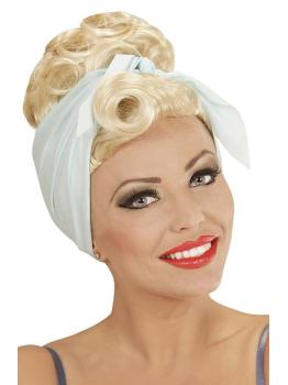 Peruca Pin Up Loira com Foulard