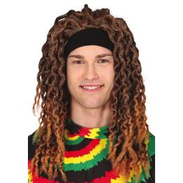 Peruca Rasta com Fita Marrom